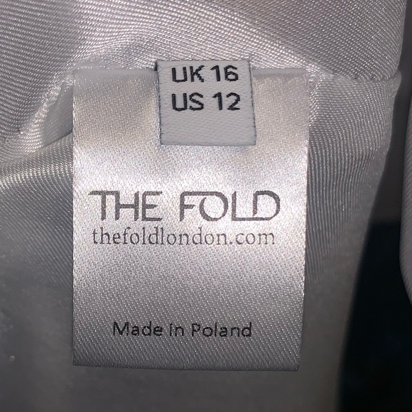 The Fold London Livorno Midi Dress French Navy Blue Ivory Floral Dress 12 NEW - Picture 6 of 7